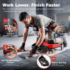 Kneeling Sitting Creeper with Chest Support, Rolling Knee Pads with Adjustable Seat & Tool Tray, 3-Inch Multi-Terrain Casters & Anti-Flip Protection for Tile Flooring, Auto Repair & Gardening